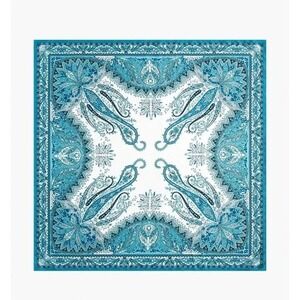 NWT Talbots Deep Lagoon Multi Silk Scarf Precious Paisley Blue 34x34